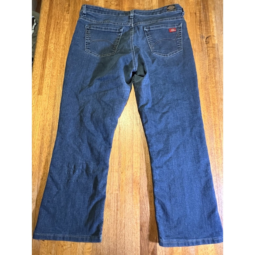 Dickies Women 10 Regular Blue Denim Stretch Bootcut Relaxed Y2K Retro‎ Jeans - Picture 8 of 9